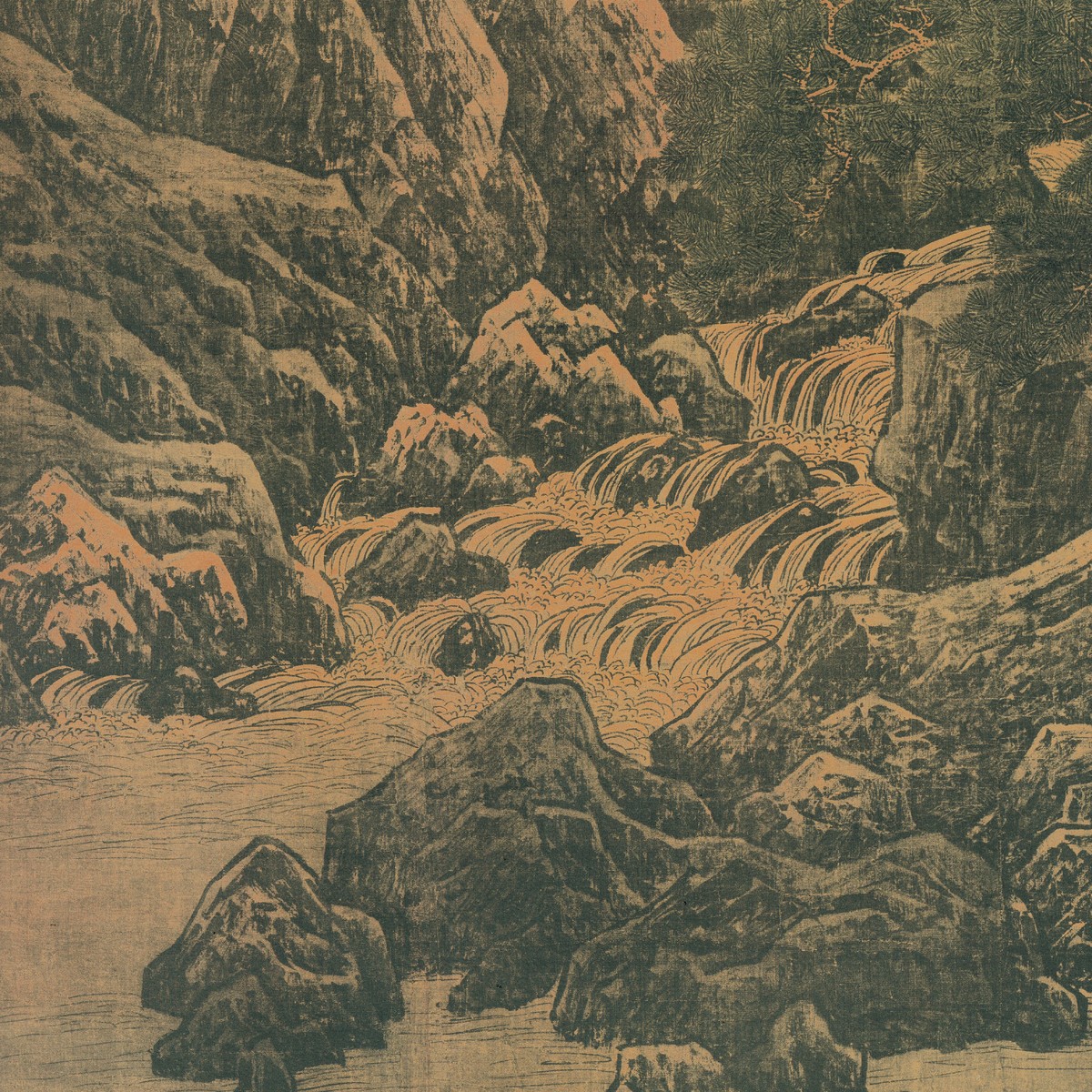 万壑松风图（局部）    宋  李唐  轴  绢本设色  188.7×139.8cm  台北故宫博物院藏